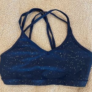Blue with sparkles ~ Beyond Yoga ~ sports bra
